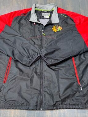 Reebok Men’s Black & Red Chicago Blackhawks Full-Zip Jacket - Size 3XL